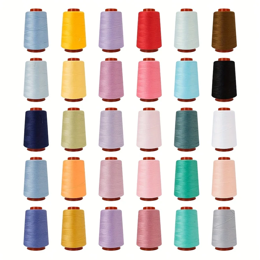 5pcs Colored Polyester Sewing Thread Cones, 800 Yards per Spool, 4000 Yards Total for Sewing Machines