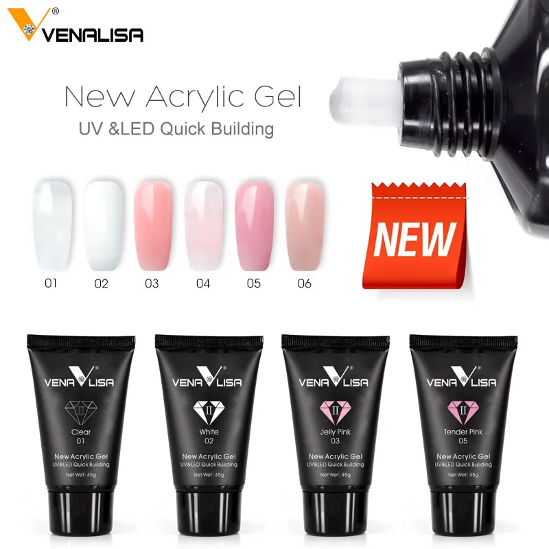 Venalisa Poly Nail Gel Nail Art French Nail Constraction Jelly Builder Extension Gel Acrylic Slip Solutions Clearnser Remover