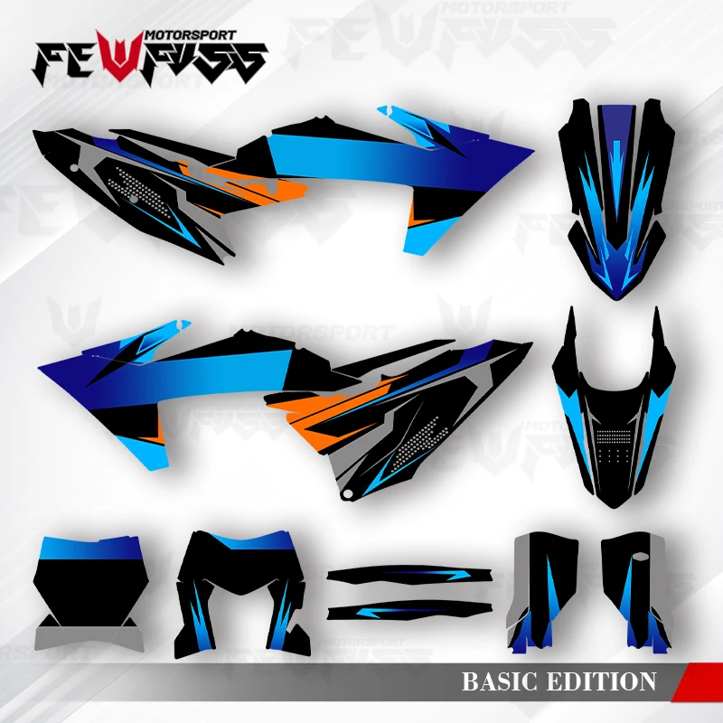 

Графические наклейки Fewfuss, наклейки для мотоцикла, фон на заказ для KTM 125 250 300 350 450 2023-2025 SXF 2024-2026 EXC 009