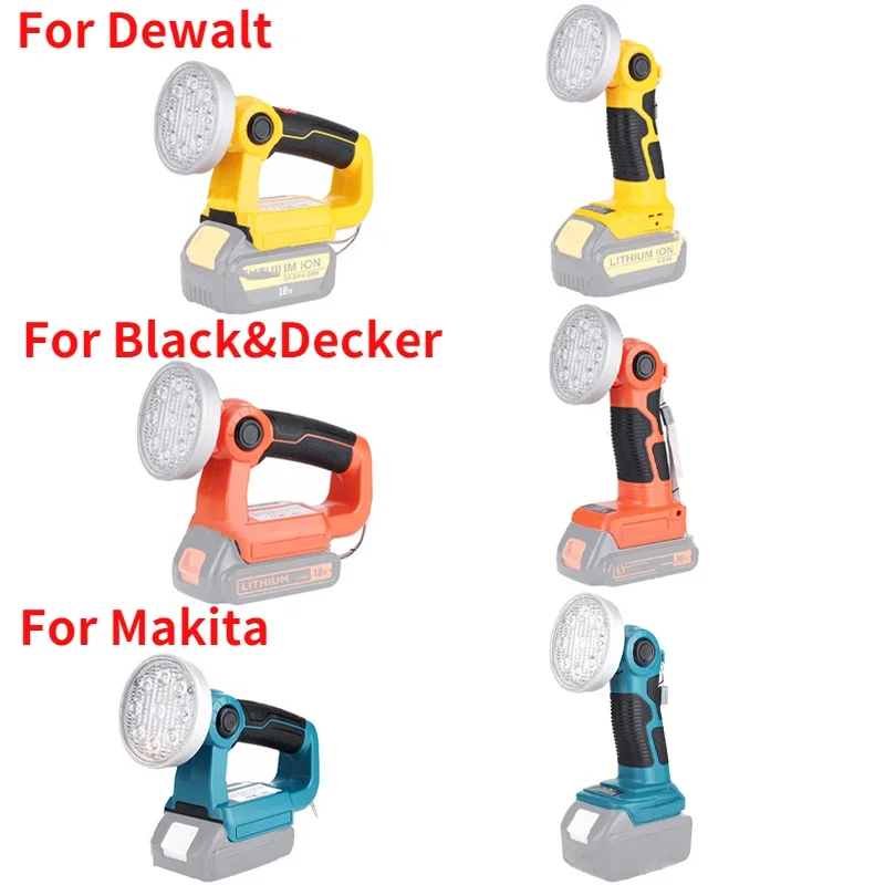 

3 inch Emergency Light For Makita Milwaukee Bosch Dewalt Ryobi Craftsman Black&Decker 14.4V-18V Lithium Battery Flashlight Light