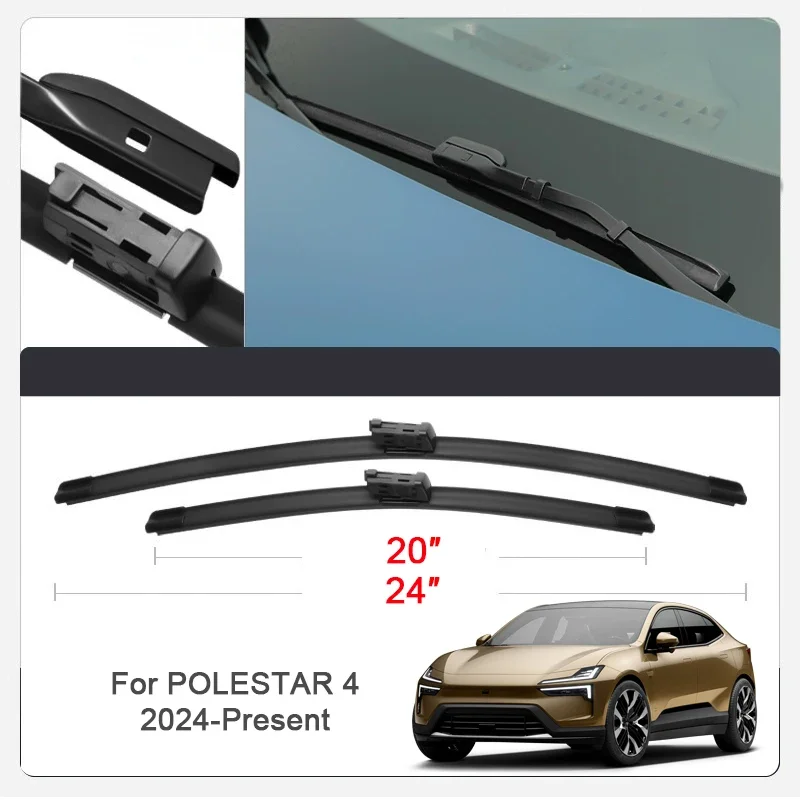 2PCS Car Front Windshield Rubber Wiper Cleaning Protect For VOLVO POLESTAR 2 4 C40 EX30 EX90 S60 S90 V40 V60 V90 XC40 XC60 XC90