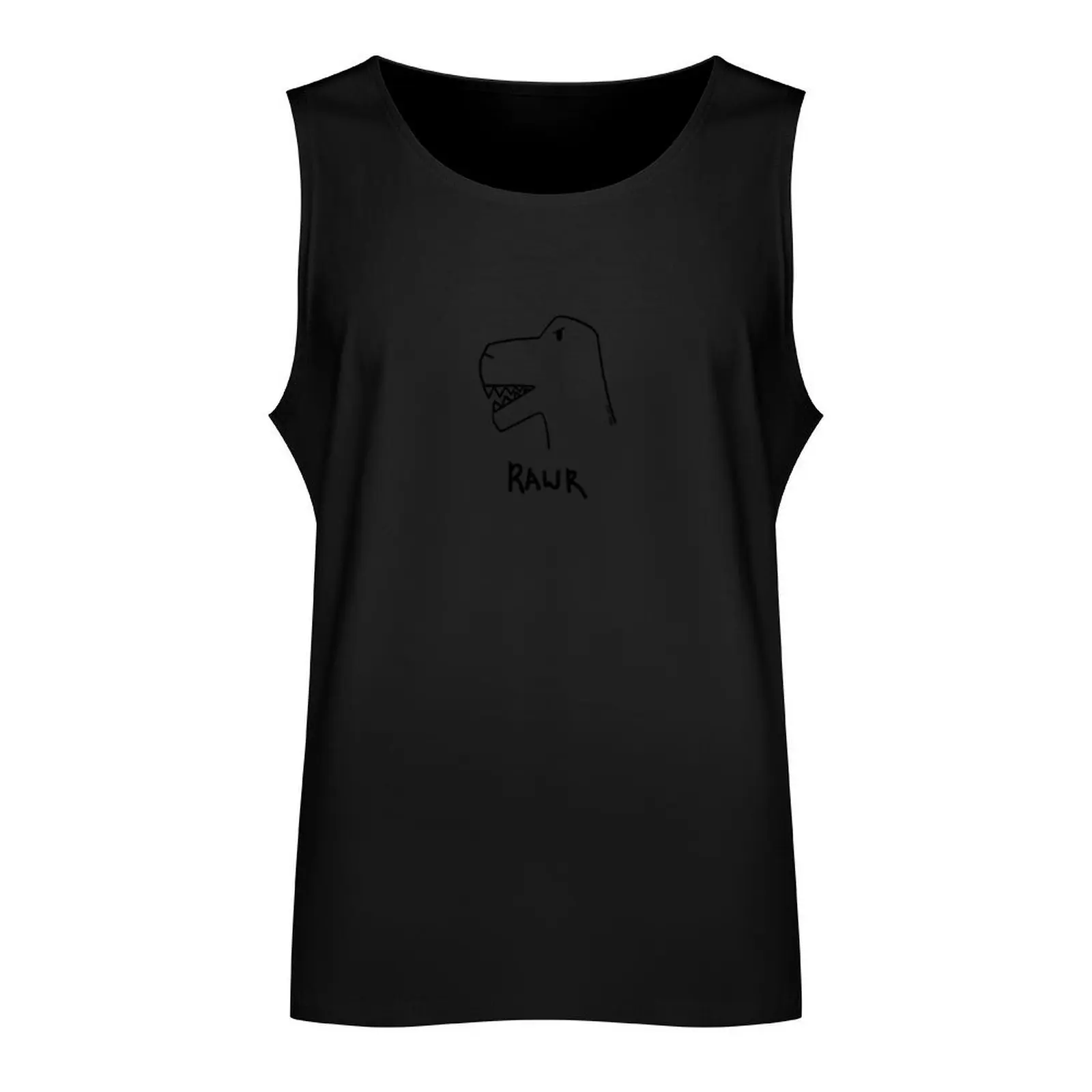 Rawr Dinosaur Tank Top Japanese t-shirt t-shirt for man Men's summer clothes