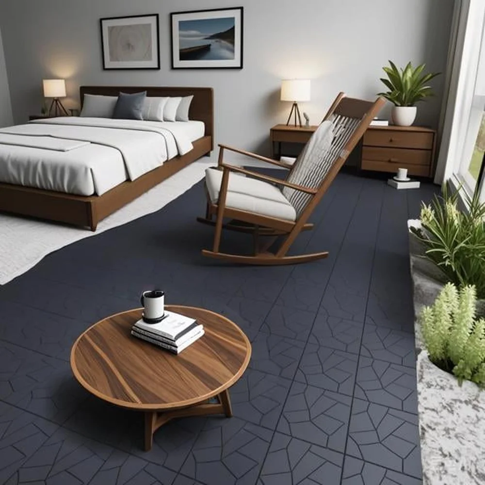 44 قطعة من بلاط السفينة المركب المصنوع من الخشب والبلاستيك المتشابك سهل التنظيف DIY للأرضيات الداخلية والخارجية، تصميم متين وصديق للبيئة #4