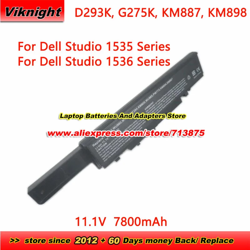 New WU960 Battery 11.1V 7800mAh PW772 D293K G275K KM887 KM898 for Dell Studio 1535 1536 1555 1557 1558 Series pp33l MT277 Y271J