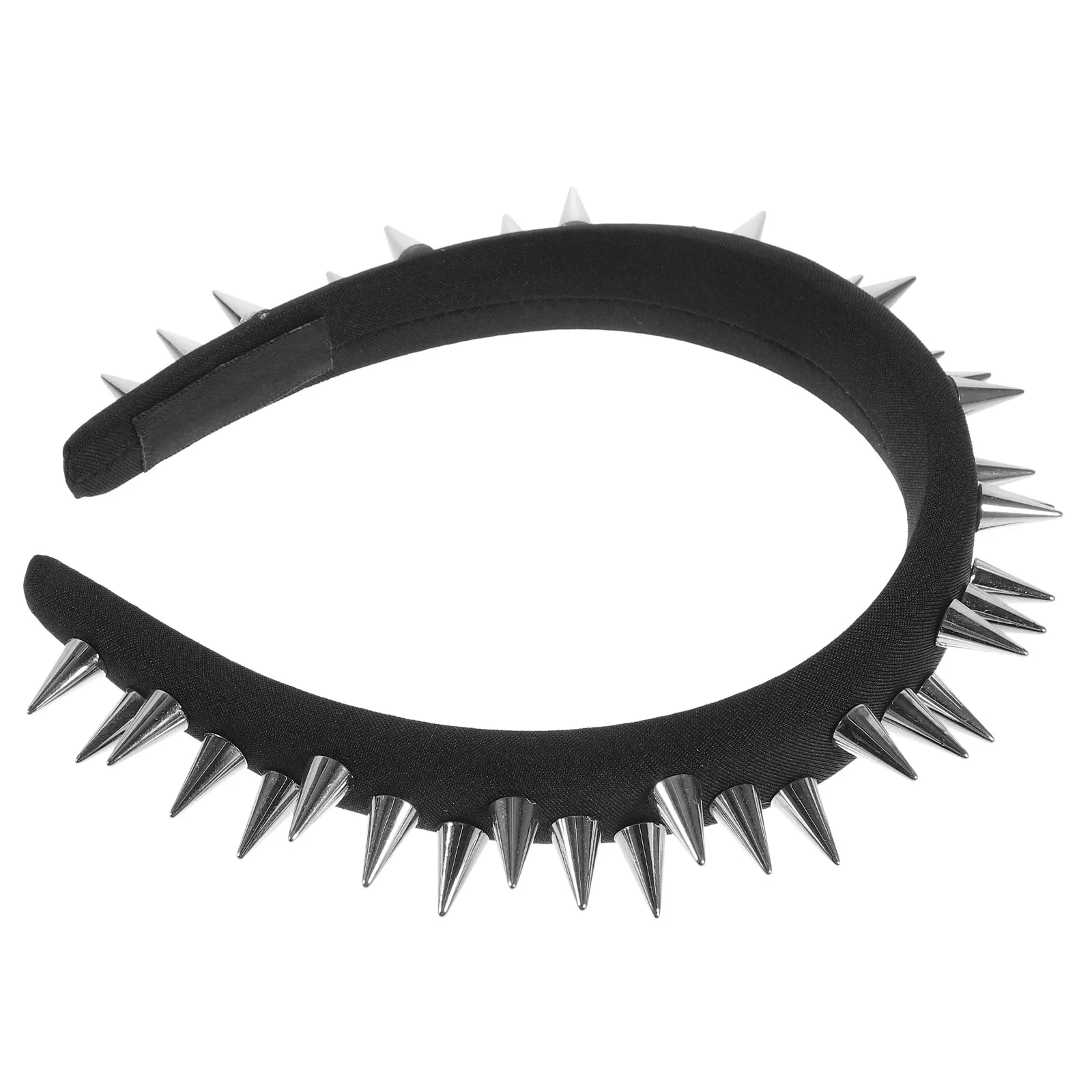 Black Studded Headband Punk Style No Slip Headband for Women Fashion Spiked Hair Accessories for Teen Halloween Cosplay
