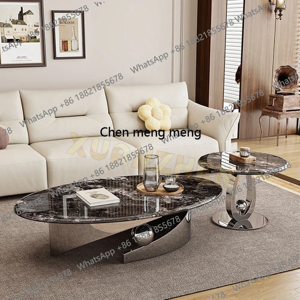F182Living Room Furniture Italian Smart Center Table Luxury Stone Travertine Coffee Table Set Modern Marble Coffee Table