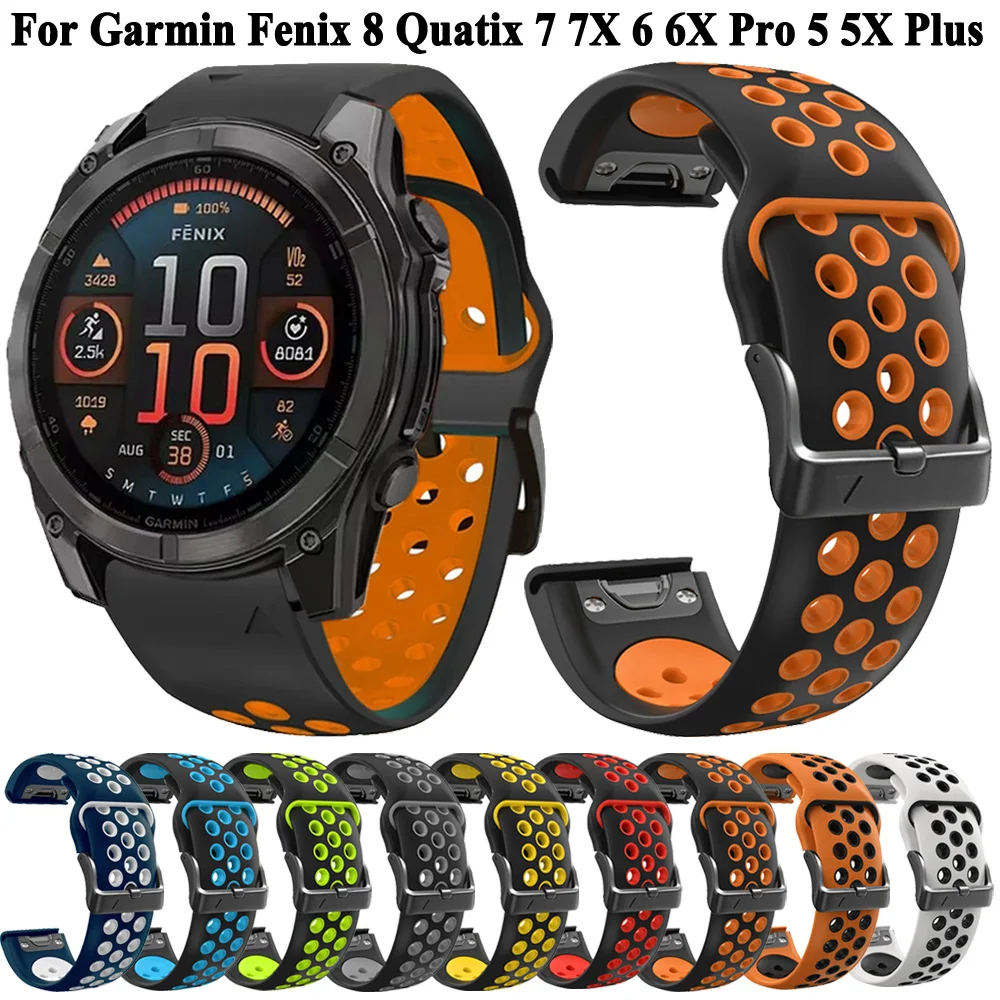 

Силиконовый ремешок для часов 26 мм 22 мм для Garmin Fenix 8 7X 7 6X 6 Epix Pro Gen 2 5X 5 Plus, ремешок Quickfit, браслет, браслет
