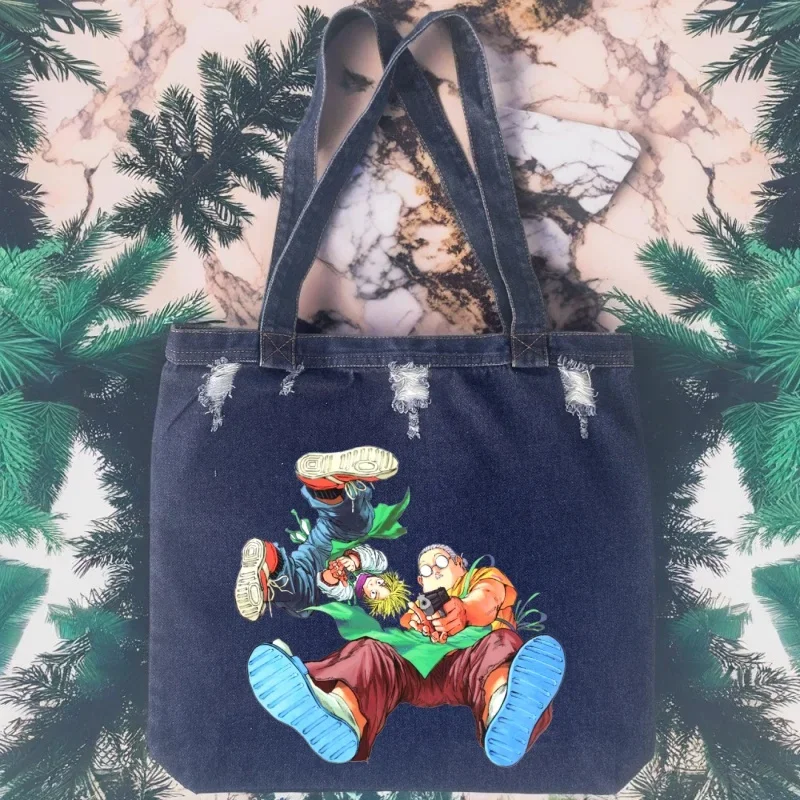 

Sakamoto Days Leisure Cowboy Solid Zipper Light Tote Bag High Quality Fashion Large Capacity Soft Versatile Trendy Shoulder Bag