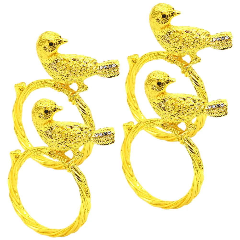 

4Pcs Bird Napkin Rings Dining Table Decorations Party Wedding Holiday Banquet Napkin Buckles Elegant Holders Napkins Holder