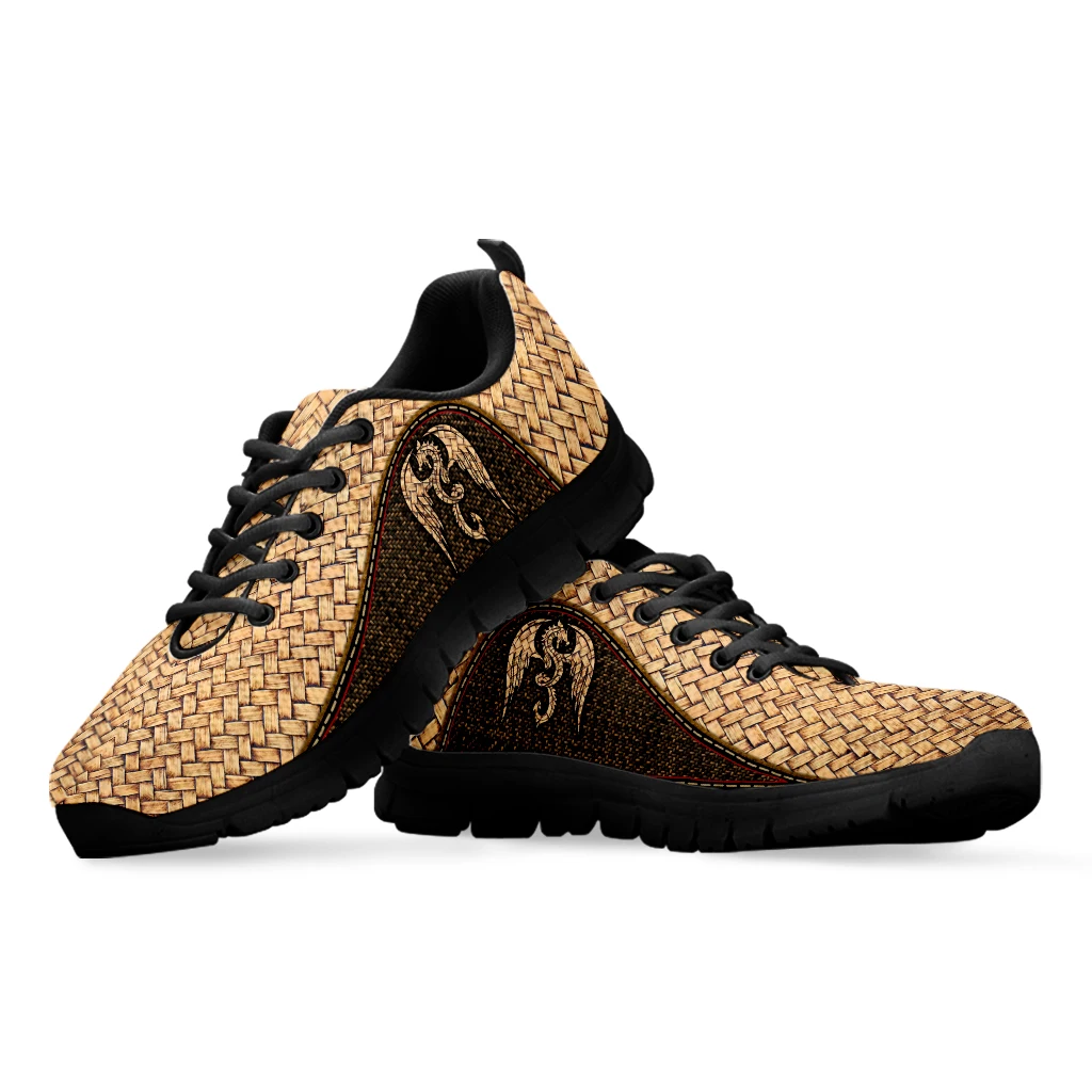 INSTANTARTS New Bamboo Design Dragon Print Comfortable Summer Breathable Shoes Lace Up Fashion Sneakers Animal Zapatos Planos