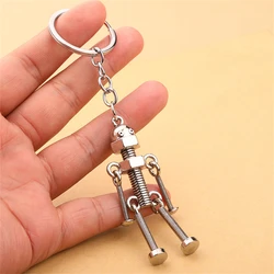 Funny Robot Keychain Metal Screw Body Keyring for Men Couple Bag Pendant Car Key Holder Accessories Creative DIY Gifts