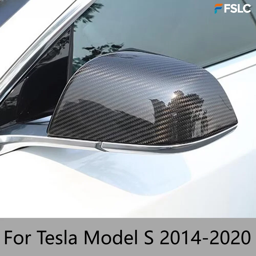 

For Tesla Model S 2014-2020 Carbon Fiber Rearview Side Mirror Cover Trim Protective Cap Exterior Car Styling Accessories
