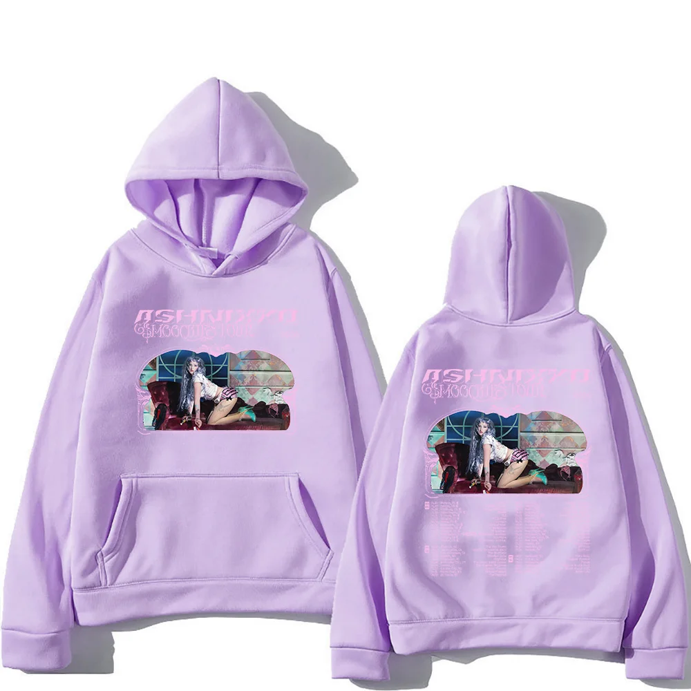Casual ashnikko smoochies tour 2026 hoodies feminino inverno quente moletom de manga longa com capuz pullovers gráfico streetwear roupas