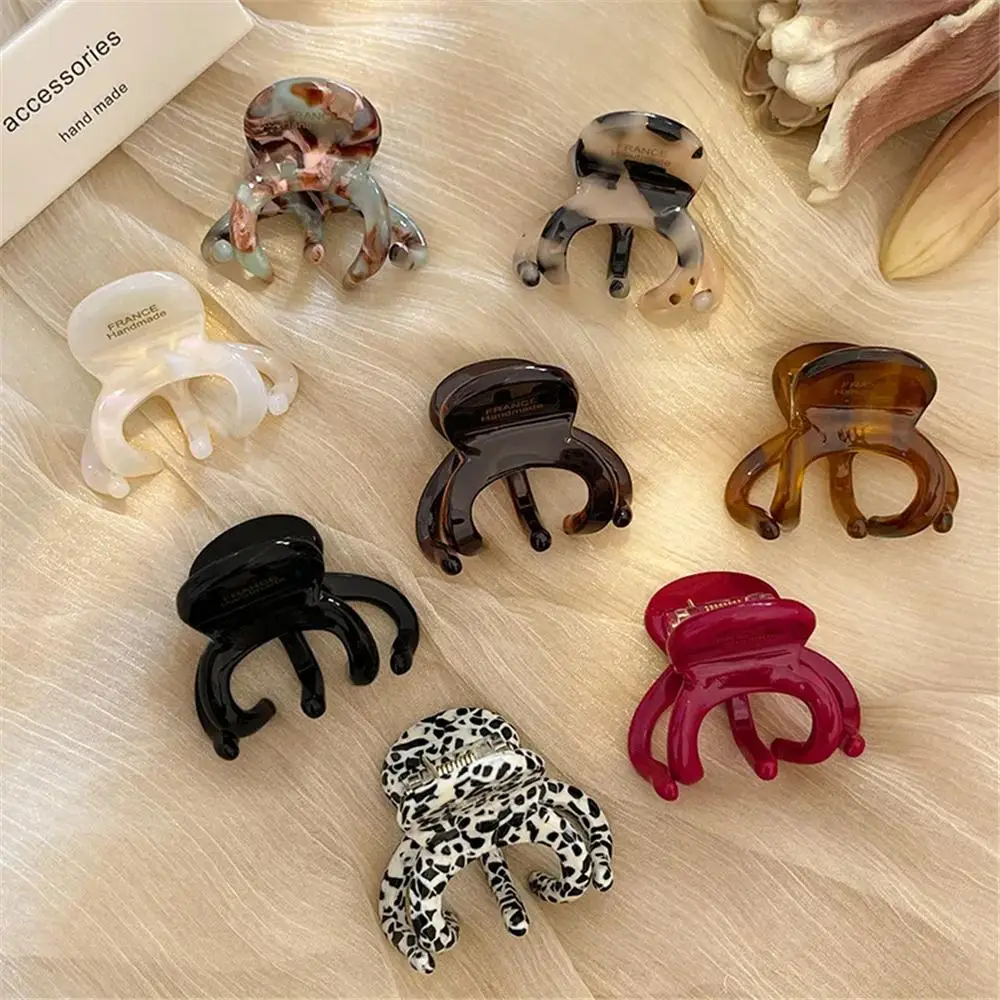 Fashion French Hair Claw Clips Elegant Retro High Ponytail Holders Acetate Crab Shark Clip for Women Girls