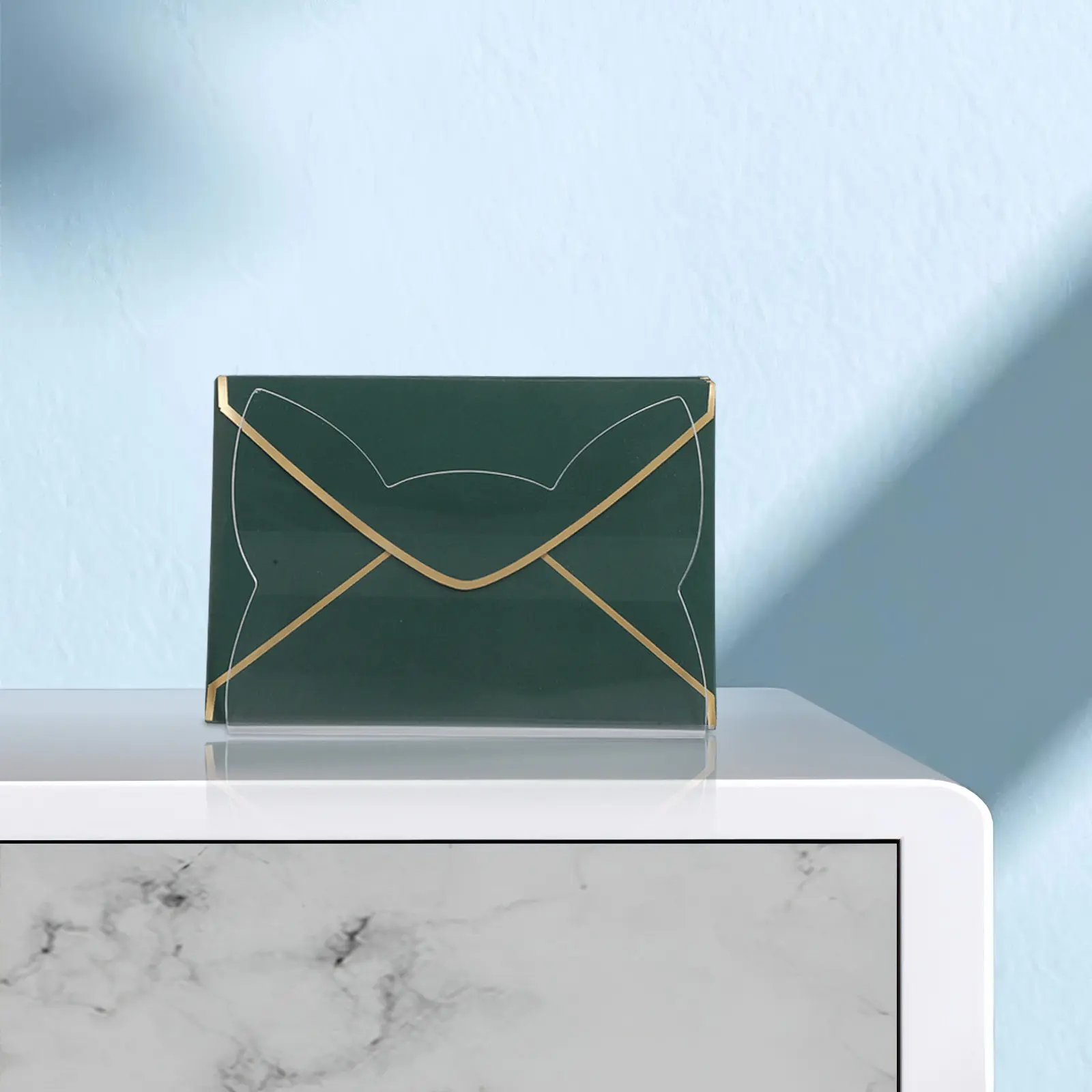 Acrylic Cat Shape Mail Organizer Desktop Letter Holder for Envelopes Postcards Bills Documents Vertical Space Saving Office