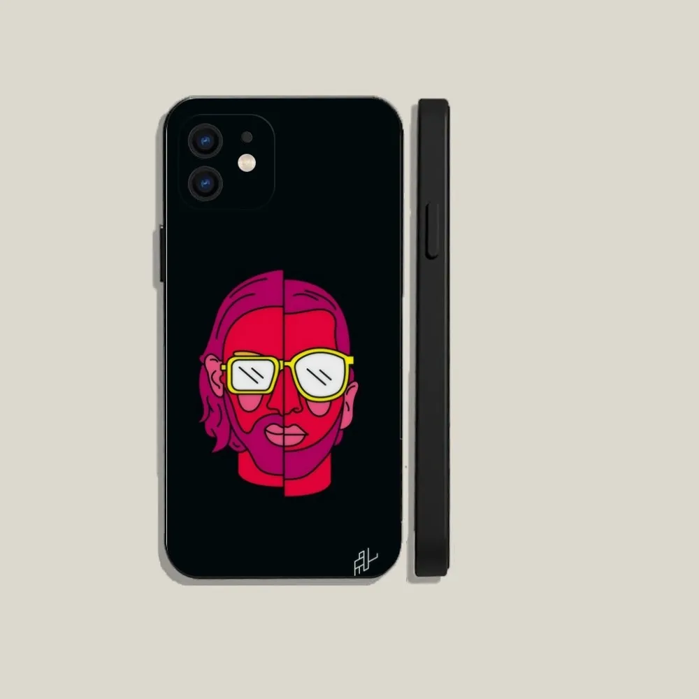 P-PNL qlf rapper caso de telefone para iphone 15,14,13,12,11,plus,pro max,xs,x,xr,se,mini,8,7 silicone macio capa preta