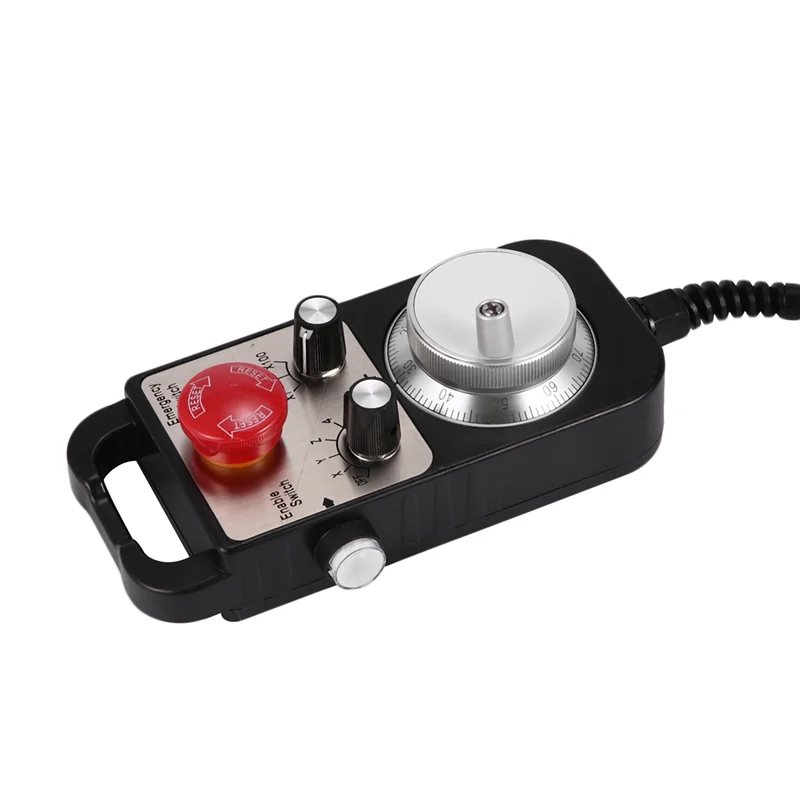 A72U 4X Universal Cnc 4 Axis Mpg Pendant Hand Wheel 100 Pulse 5V & Emergency Stop Cnc Router Handwheel 4Axis Type