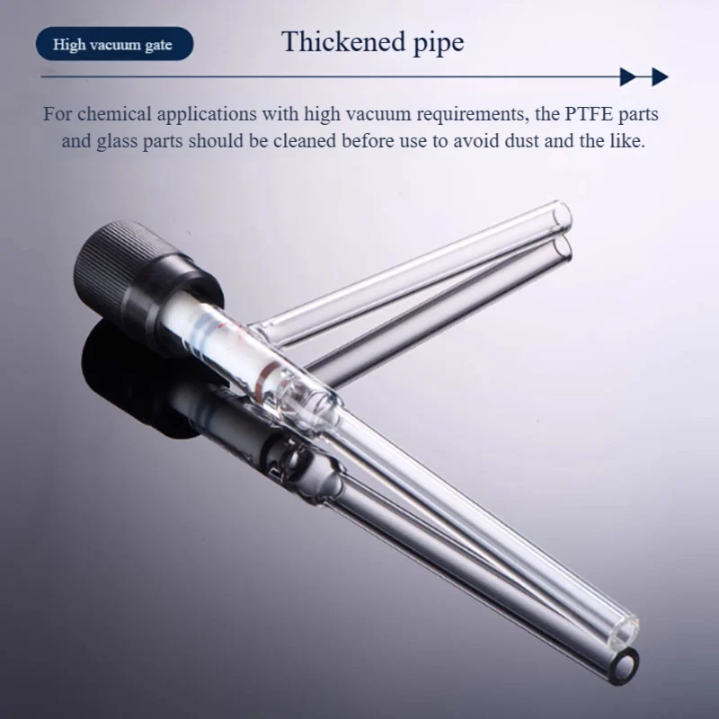 All-inclusive PTFE core 90 degree high vacuum throttle valve high borosilicate glass high temperature resistance