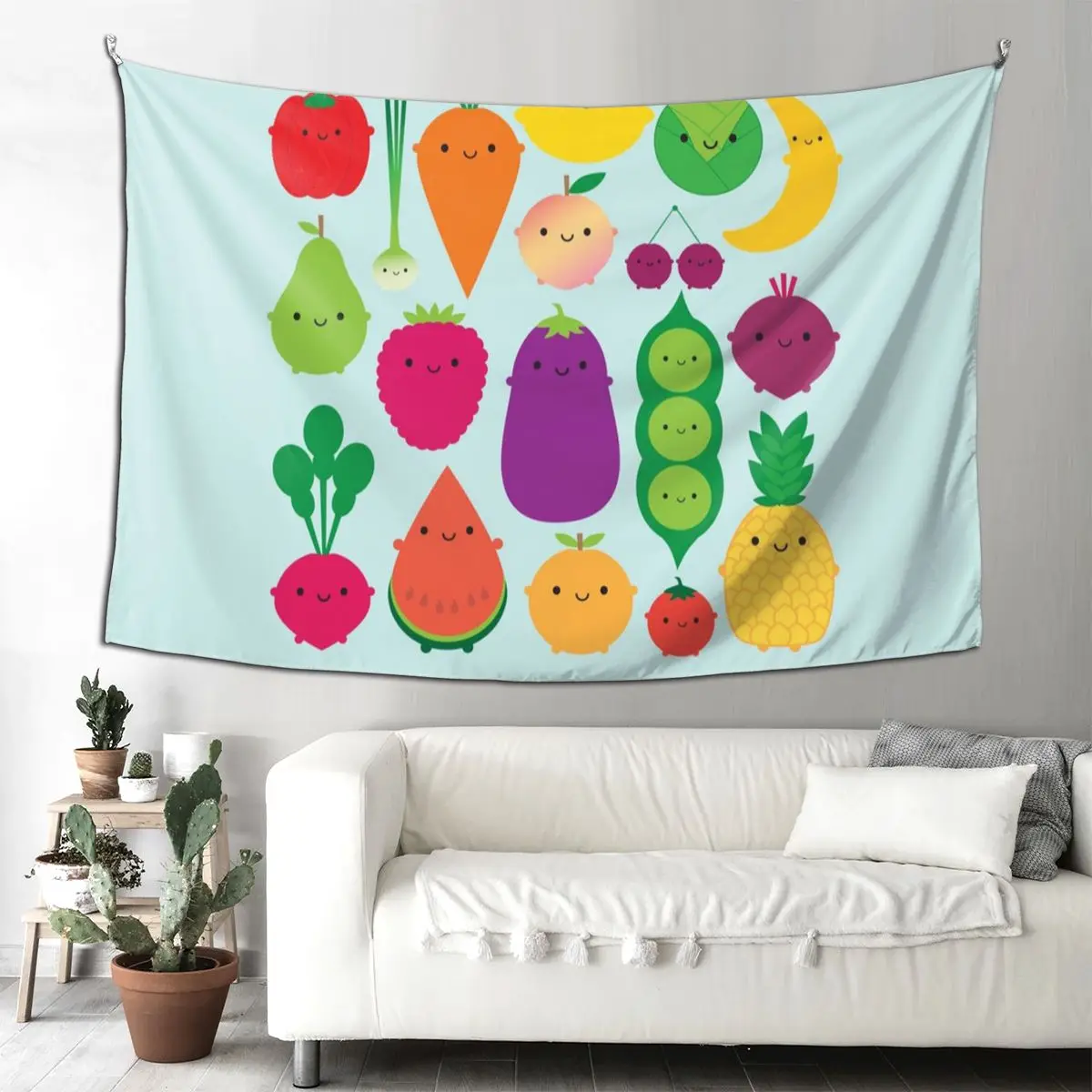 

5-дневный гобелен с фруктами и овощами, забавный настенный гобелен, эстетическое украшение для дома, гобелены для гостиной, спальни, общежития