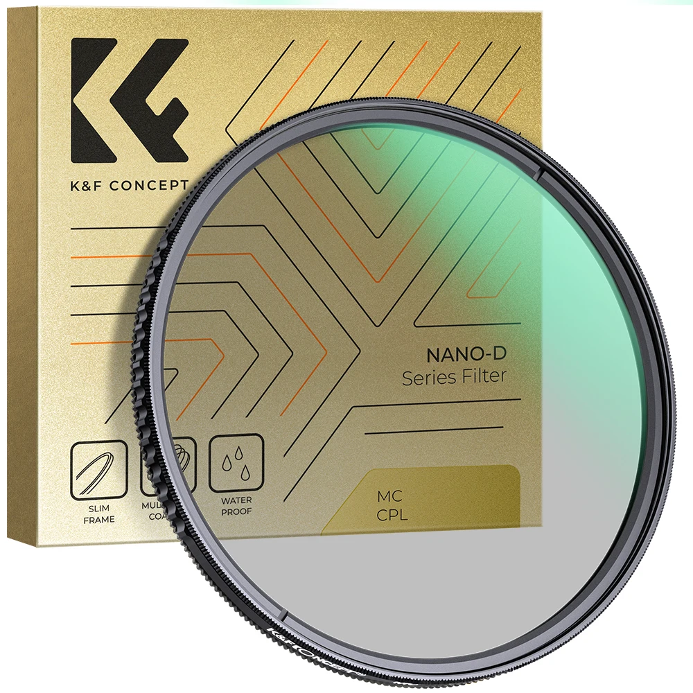 K&F Concept Nano D-Series 58mm 67mm 72mm 77mm 82mm Circular Polarizers Filter with 24 Multi-Layer Green Coatings for Camera Lens