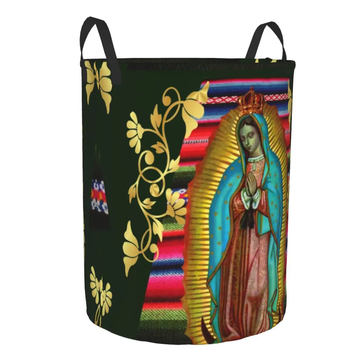 Our Lady Of Guadalupe Virgin Mary Laundry Hamper Large Storage Basket Jesus Mexico Christian Girls Boys Toy Organizer