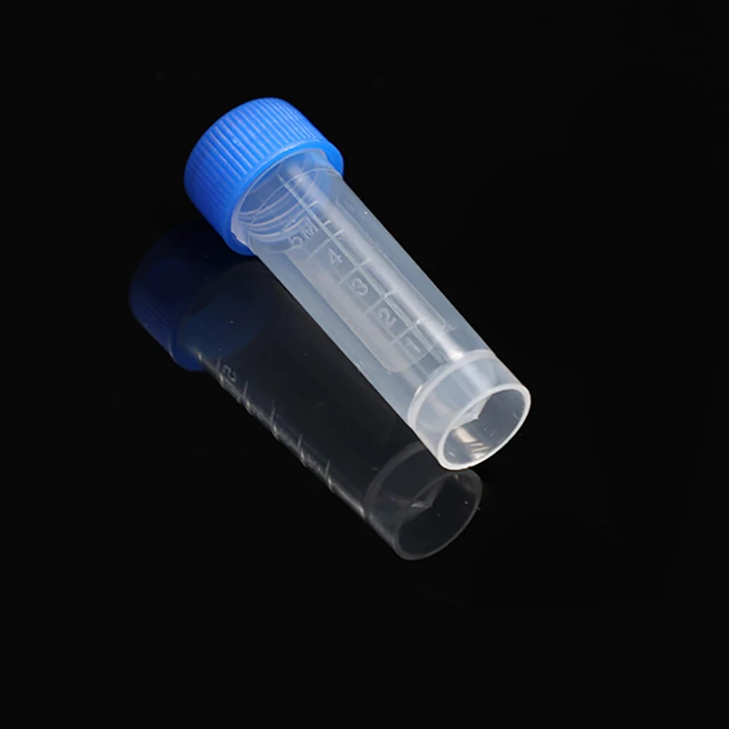 New Laboratory Chemical Plastic Test Tube Vial Sealing Cap Packaging Container Office School Chemicals 10Pieces * 5ML Laboratory