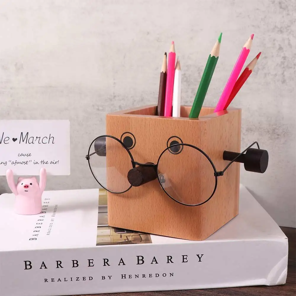 

Органайзер для очков, держатель для кистей для макияжа, большой вместительный контейнер для хранения, простой домашний и офисный органайзер, портативный.