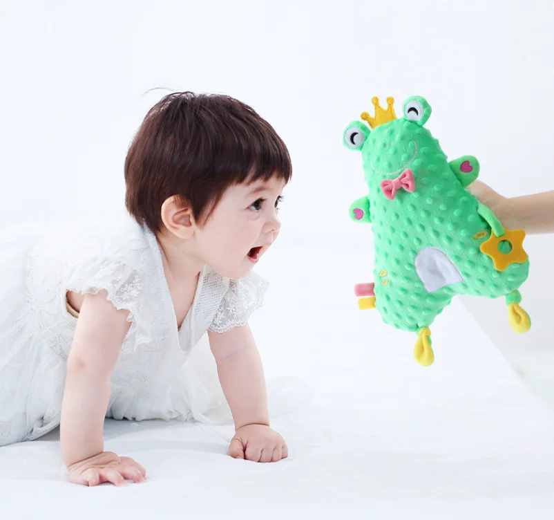 Juguetes para bebés de 0 a 1 años, muñeca calmante, toalla calmante, juguete de mano de felpa para dormir, puede dormir, Rosa