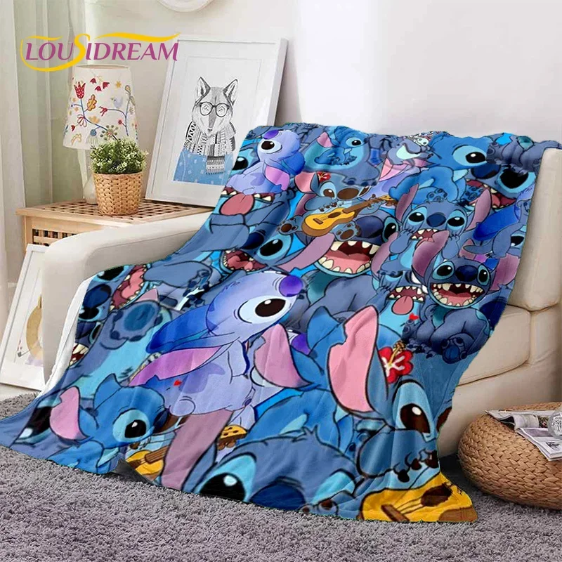 귀여운 스티치 디즈니 만화 부드러운 플란넬 담요 던지기 담요, 거실 침실 침대 소파 피크닉 커버, 어린이 선물, 29 스타일