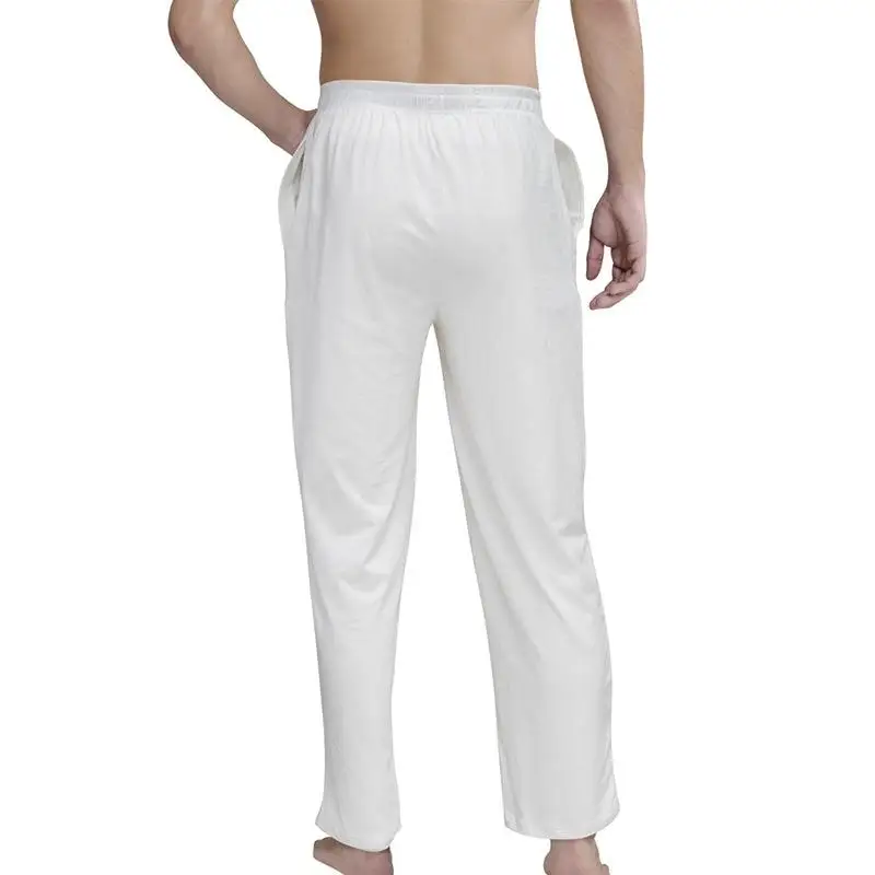 Men Cotton Pajamas Pants Spring Summer Autumn  Casual Soft  Drawstring Long Pants Sleepwear Homewear Lounge Wear