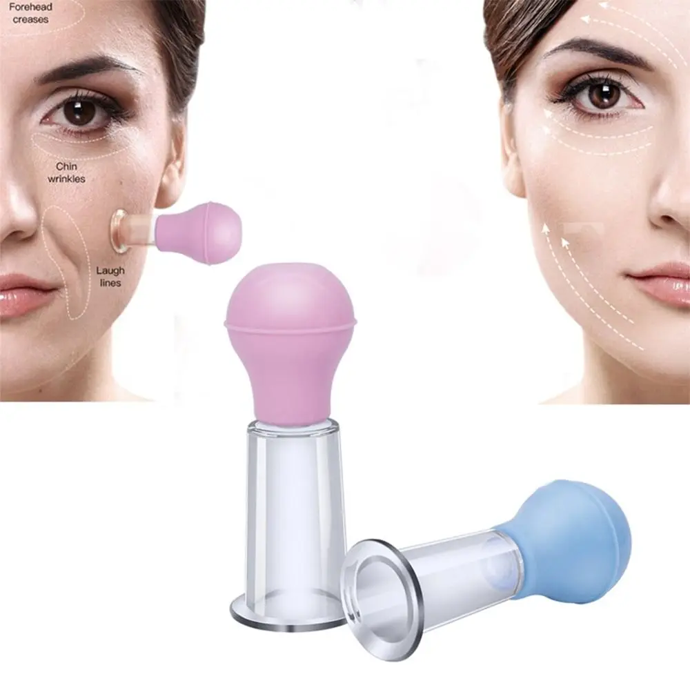 3 Sizes Rubber Facial Massage Cup PVC Pink/Blue Skin Scraping Cup Cupping Cup Skin Lifting Face Massager Women