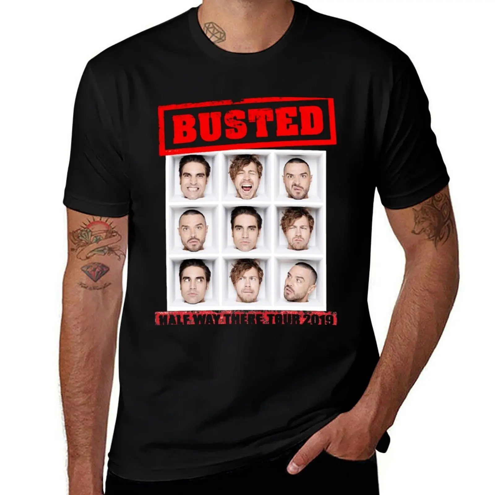 BUSTED TOUR T-Shirt Big and Tall Casual T-Shirt