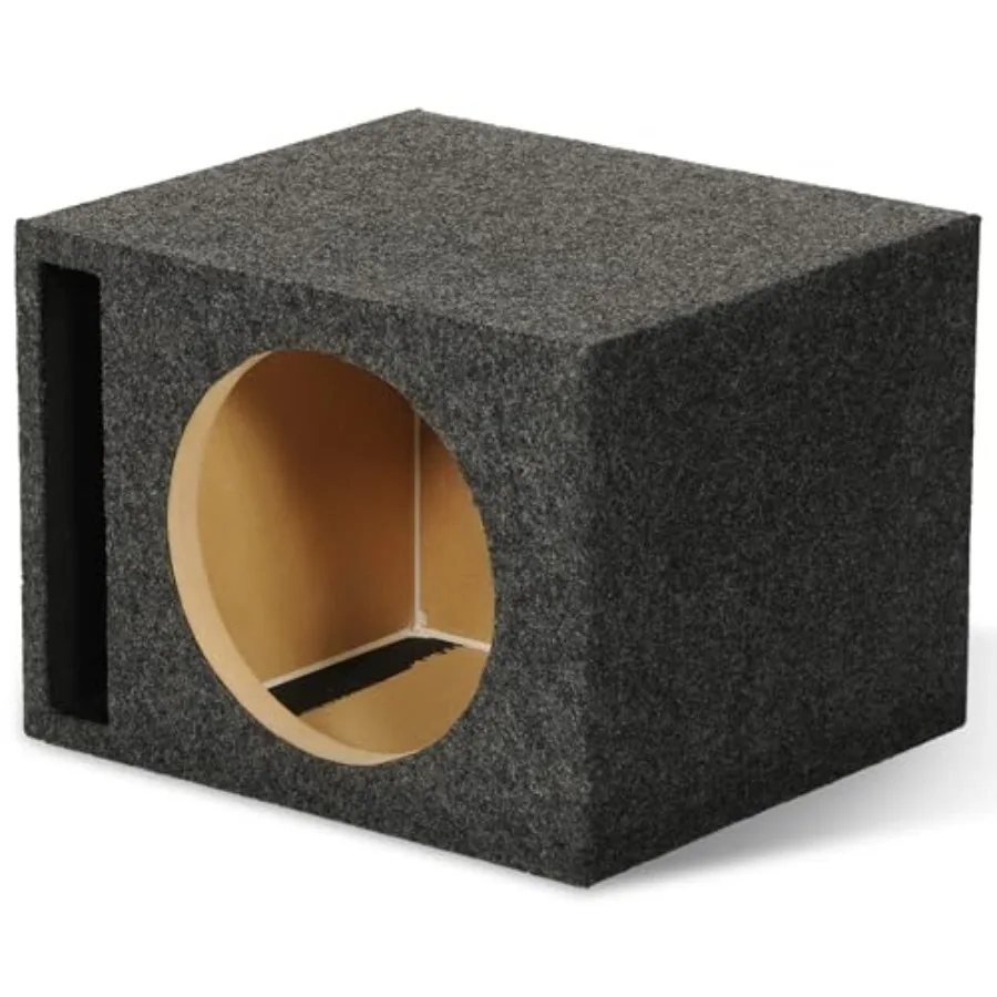 

Single Car Audio Subwoofer Box with Vented Design, Fits Most 12-Inch Subwoofers – Deep Bass MDF Enclosure for with Charcoal Gray