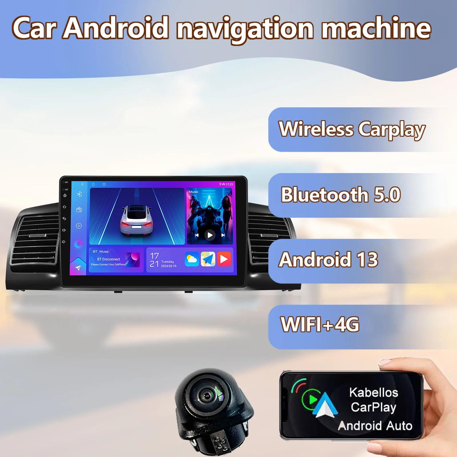 

ZoeHong 9‘’Android 14 Car Radio For 2000-2007 Toyota Corolla Auto Multimedia Video Player Navigation GPS 4G WIFI Stereo Carplay