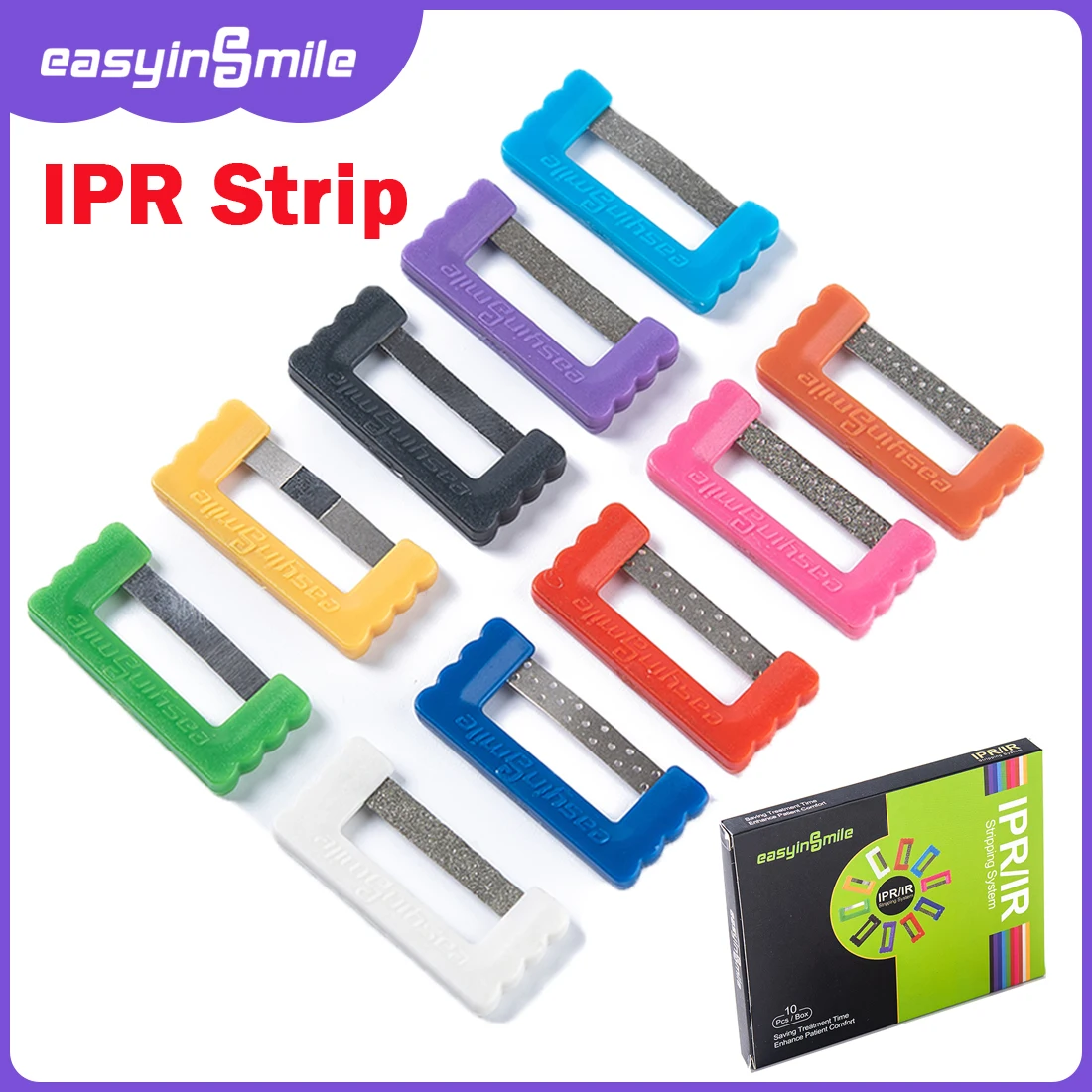 10 Sizes EASYINSMILE Dental Interproximal Reduction Strip Orthodontic IPR Kit Polishing Tooth Enamel Reduce Stripping Saw