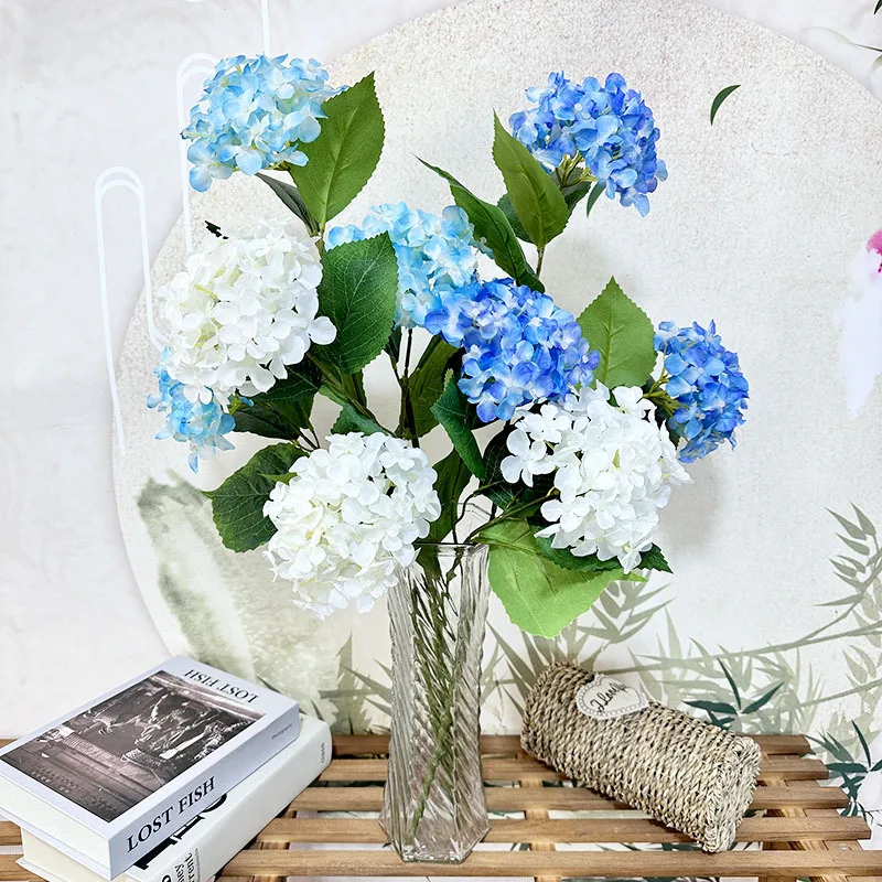 65cm Real Touch Artificial Hydrangea Flower Simulated Bouquet Wedding Home Party Room Table Decor Christmas Arrangemen