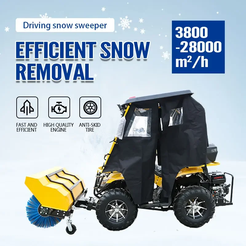 fast delivery large snow sweeper for road snow removal multi functional wheeled snow sweeper