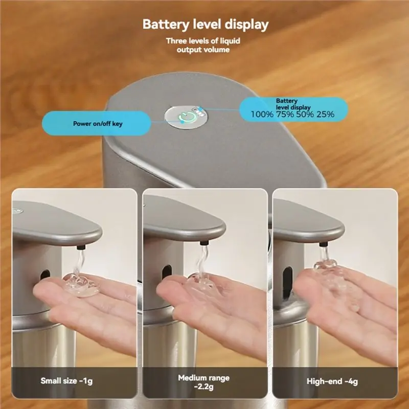 Touchless Hand Liquid Soap Dispenser 480Ml Rechargeable Automatic Gel Dispenser For Bathroom Kitchen A-A77G