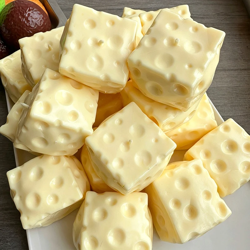 Jumbo Cheese Cube Squishy Toy Big Cheese Building Block Filling No rebound Squeeze Fidget Toy Adult Sensory Fidget Toys - view 2