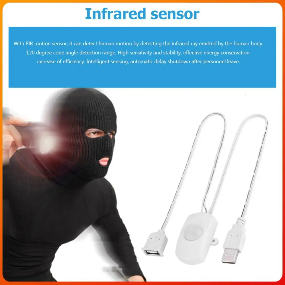 

Инфракрасный датчик движения PIR с USB-интерфейсом, портативный, практичный, экологичный, для ванной комнаты и подвала