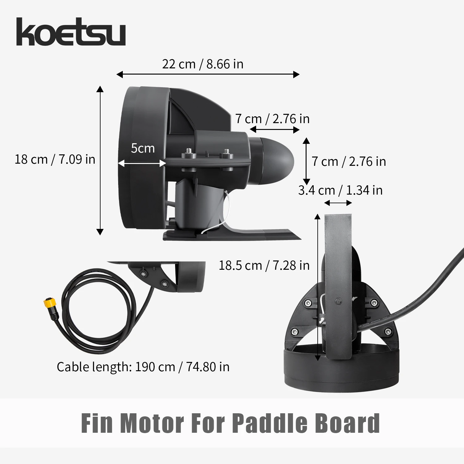 KOETSU paddle board underwater propulsion, underwater motor, compact and light, easy to install, replace hand paddling