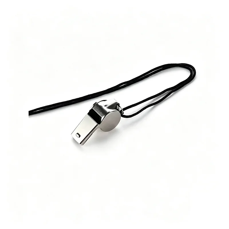 Metal Sports Referee Whistle With Black Lanyard Portable Stainless Steel Coach Whistle For Football Basketball Training Outdoor
