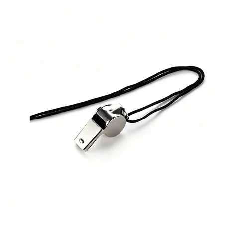 Metal Sports Referee Whistle With Black Lanyard Portable Stainless Steel Coach Whistle For Football Basketball Training Outdoor