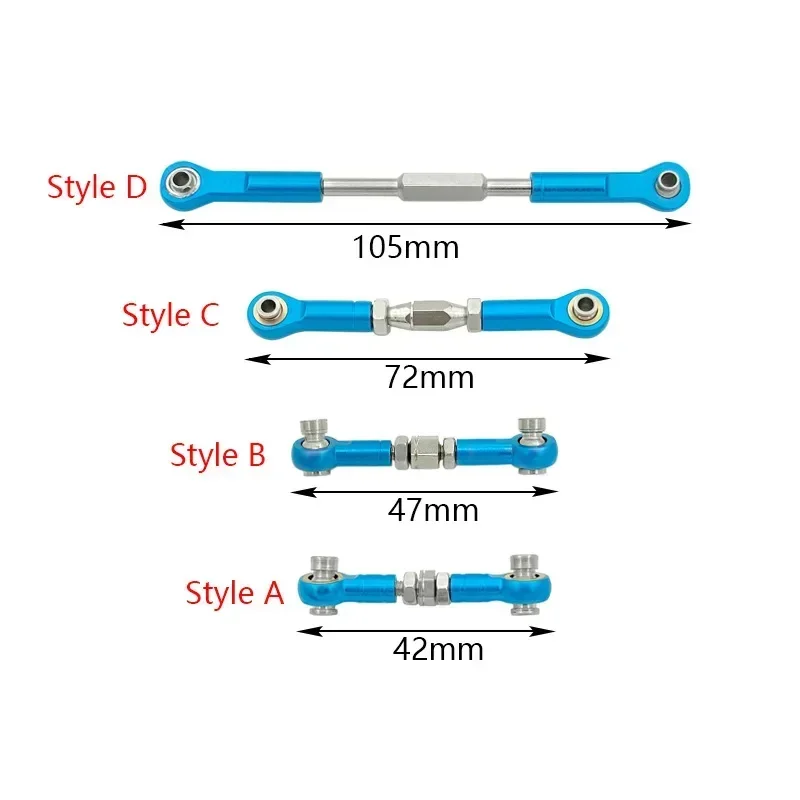 CNC Gefreesd Aluminium Stuurstang RC Linkage Servo Staaf Vervanging accessoire voor HSP 94111/94188 RC Auto upgrade