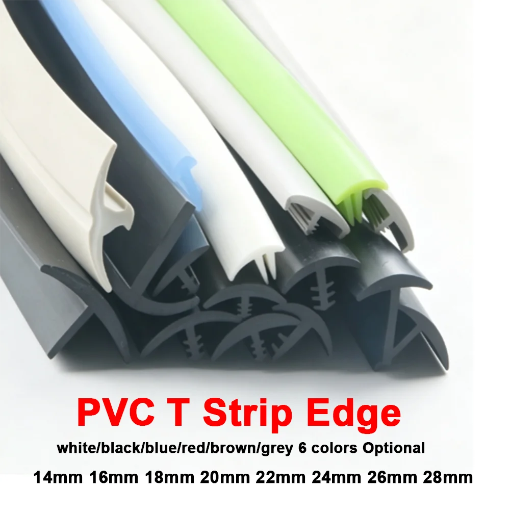2/4/6 Meters PVC T Strip Edge Banding Wood Panel Edge Encloser Shield Protector 14/16/18/20/22/25/28mm Multiple Colors Available