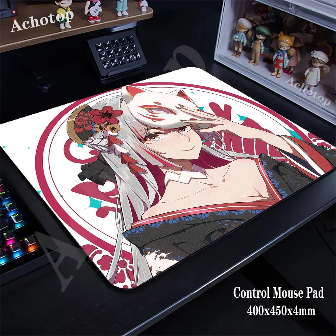 Anime Fox Girl Control Mouse Pad Gaming Laptop Game Mouse Mat Mousepad 40x45cm Rubber Desk Mat Notebook Speed Keyboard Pads