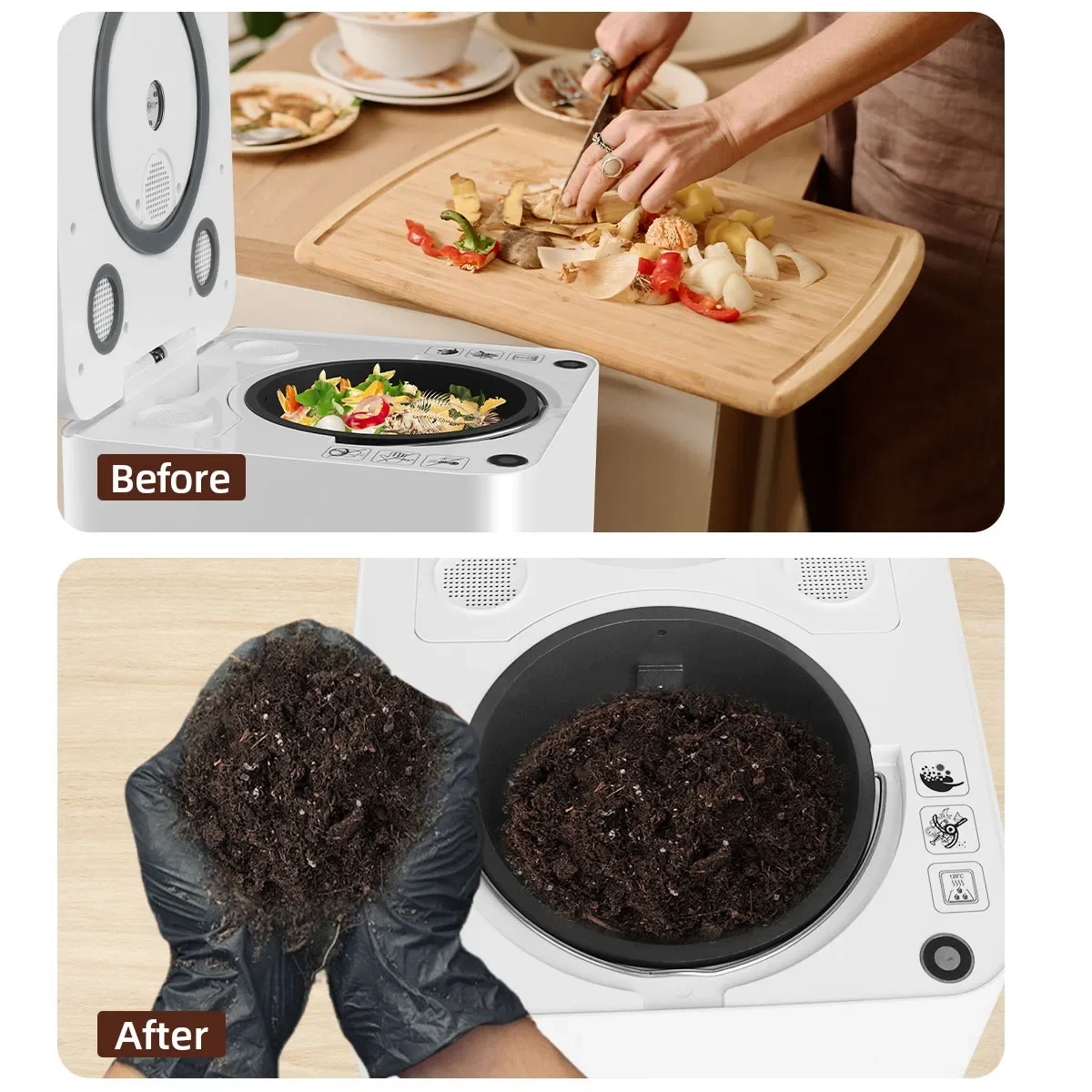 LUXFOND заводская цена 3,3 л лесное органическое удобрение композитор угольная дезодорация кухонные отходы производитель машины для компоста