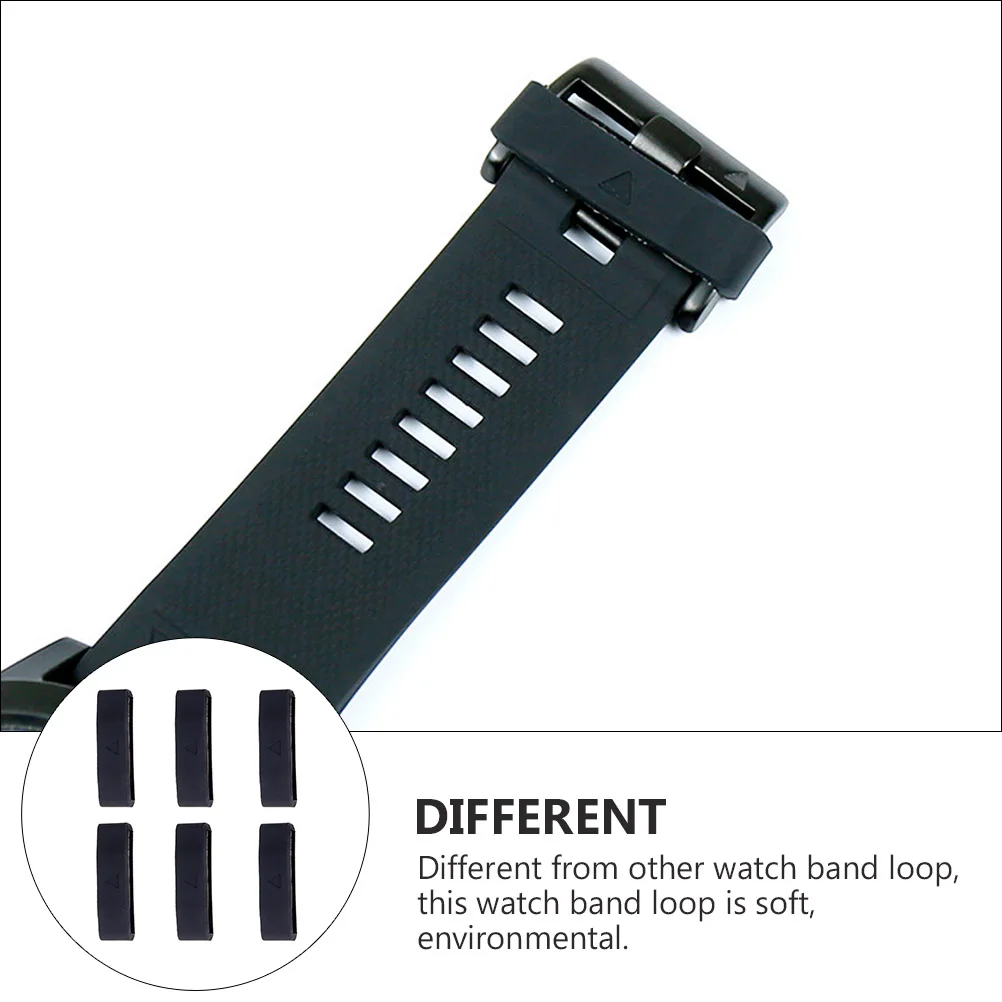 

6pcs Silicone Watch Bands Keeper Soft Durable Replacement Loop For Flexible Sturdy Easy Install Watch Accessory Retainer