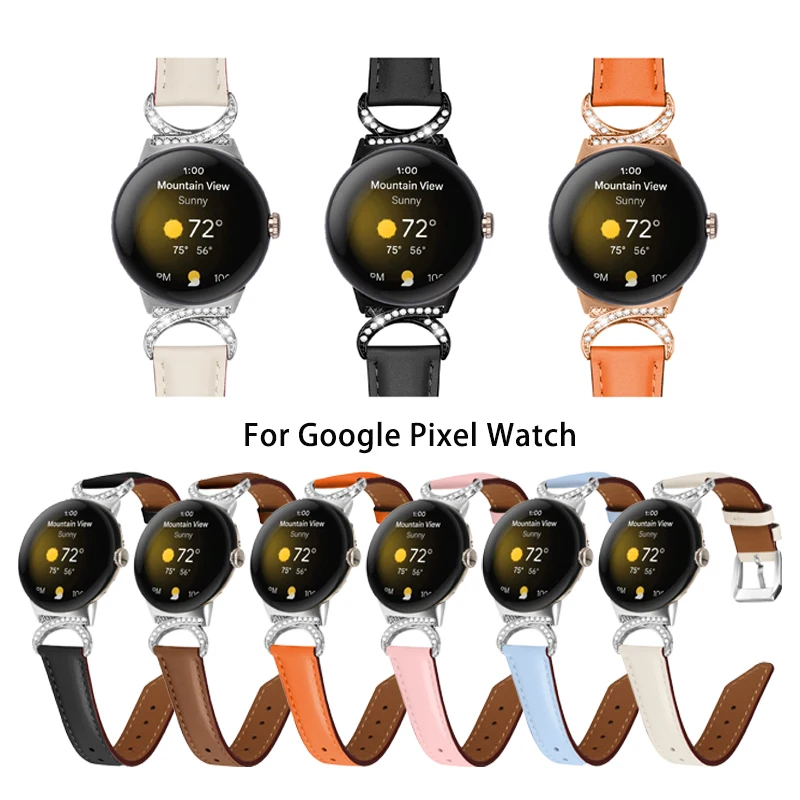 

Ремешок кожаный для Google Pixel Watch, кожаный браслет с ножом-хвостом + браслет из нержавеющей стали для Pixel Watch 2