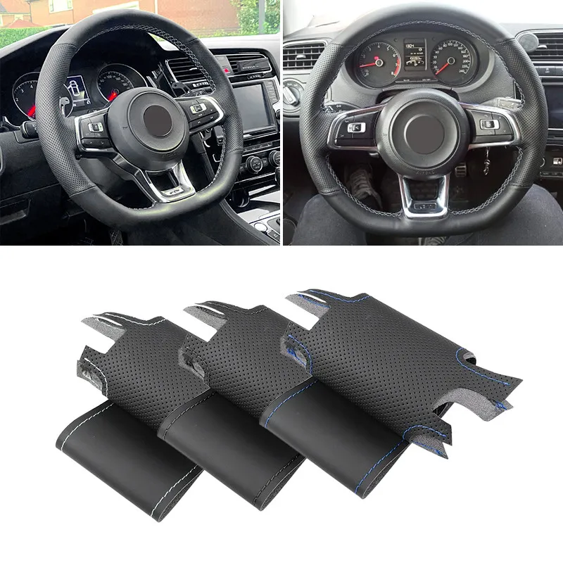 

Car Steering Wheel Microfiber / Suede Leather Cover Trim For VW Golf 7 GTI R MK7 Polo Scirocco Passat B8 Variant Tiguan Touran